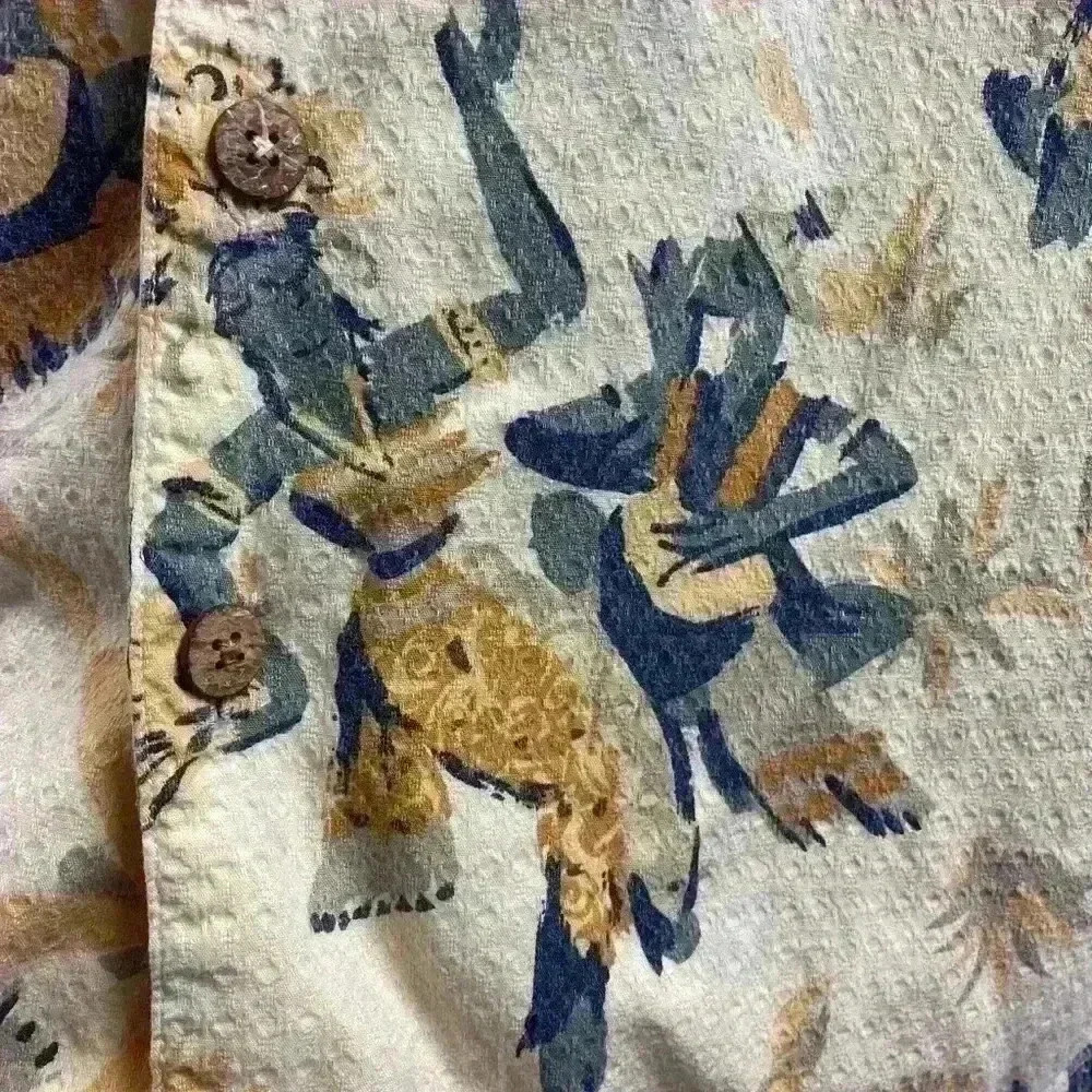 Tommy Bahama  Hula Dancer Men's Button-Up Shirt Medium Yellow - Picture 2 of 5